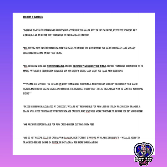 Policies & shipping
