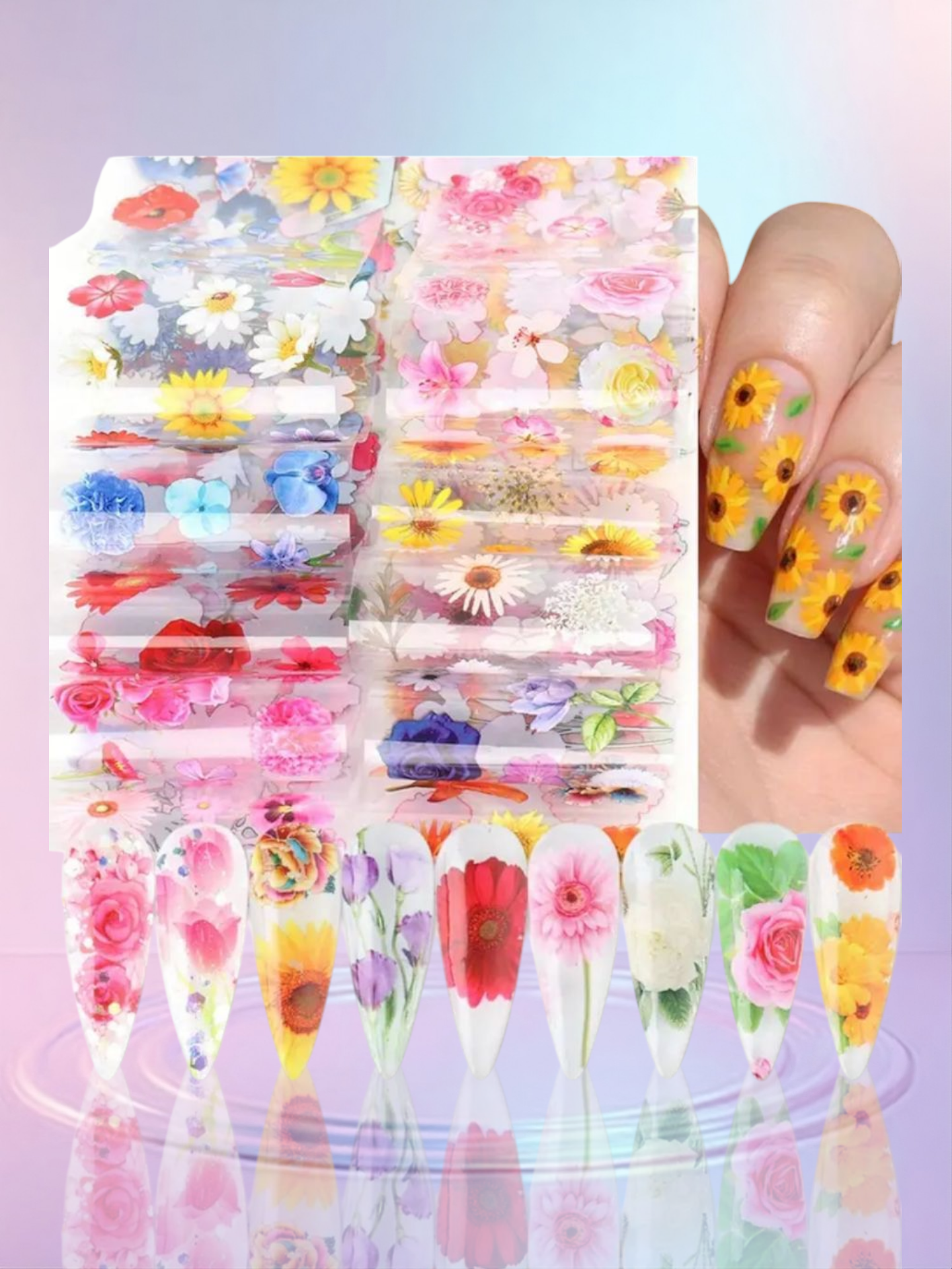 Floral design Nail foils