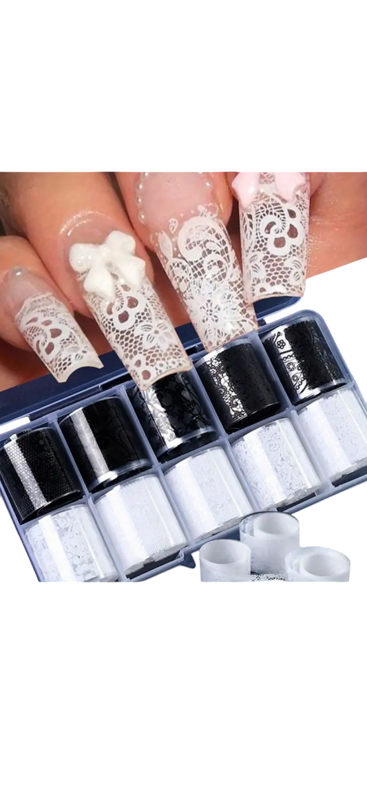 Lace nail foils