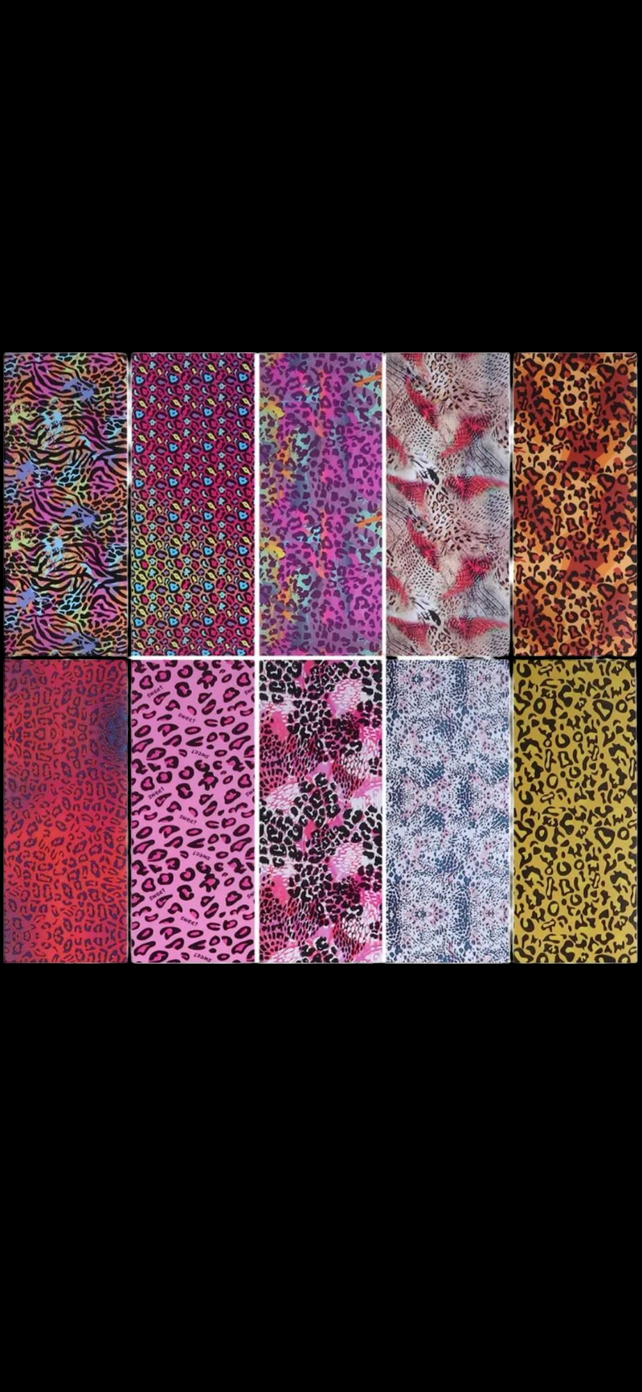 Vibrant animal print nail foils