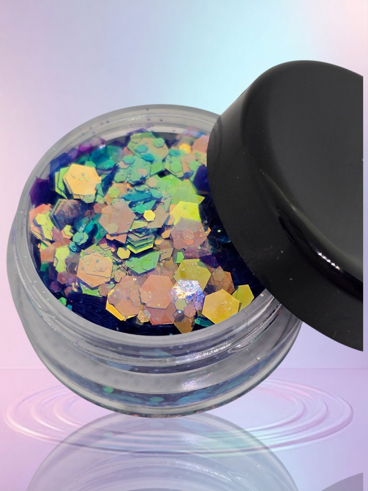 Chunky blue iridescent glitter
