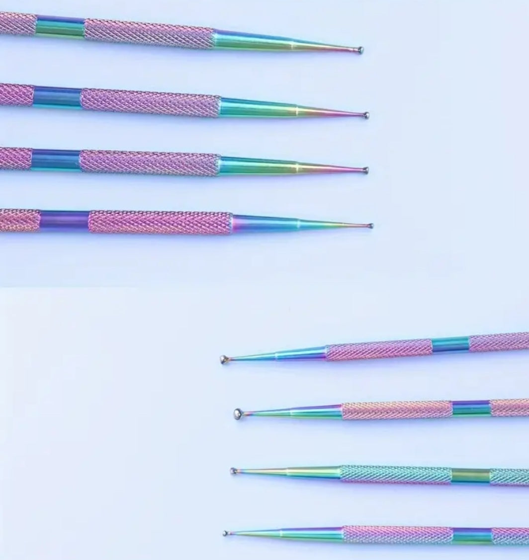 Set of 4 double ended dotting tools with case