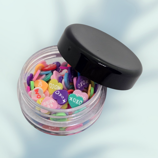Nailart Jar -Valentines clay hearts