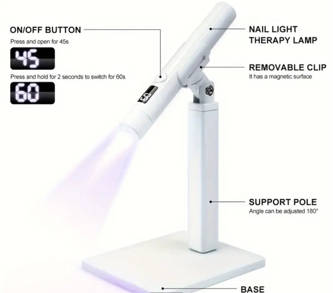 Handheld UV/LED LIGHT with silicone attachment with MAGNETIC STAND