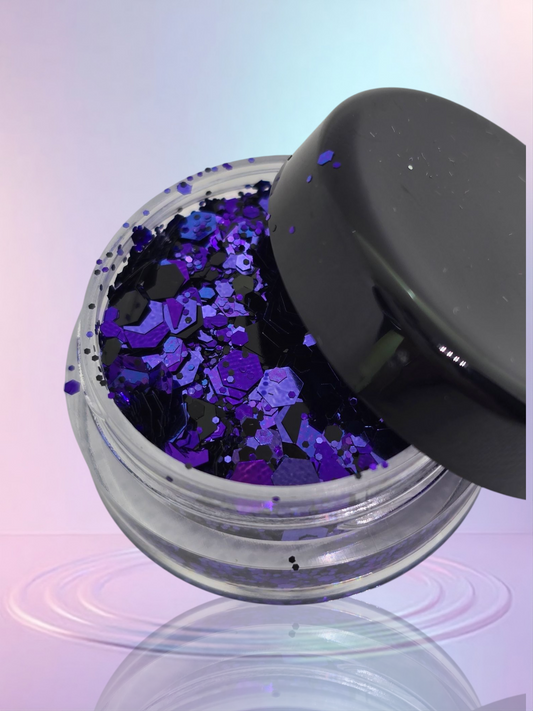 Chunky purple glitter