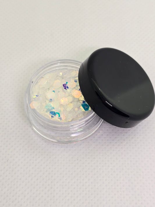 Chunky White iridescent glitter