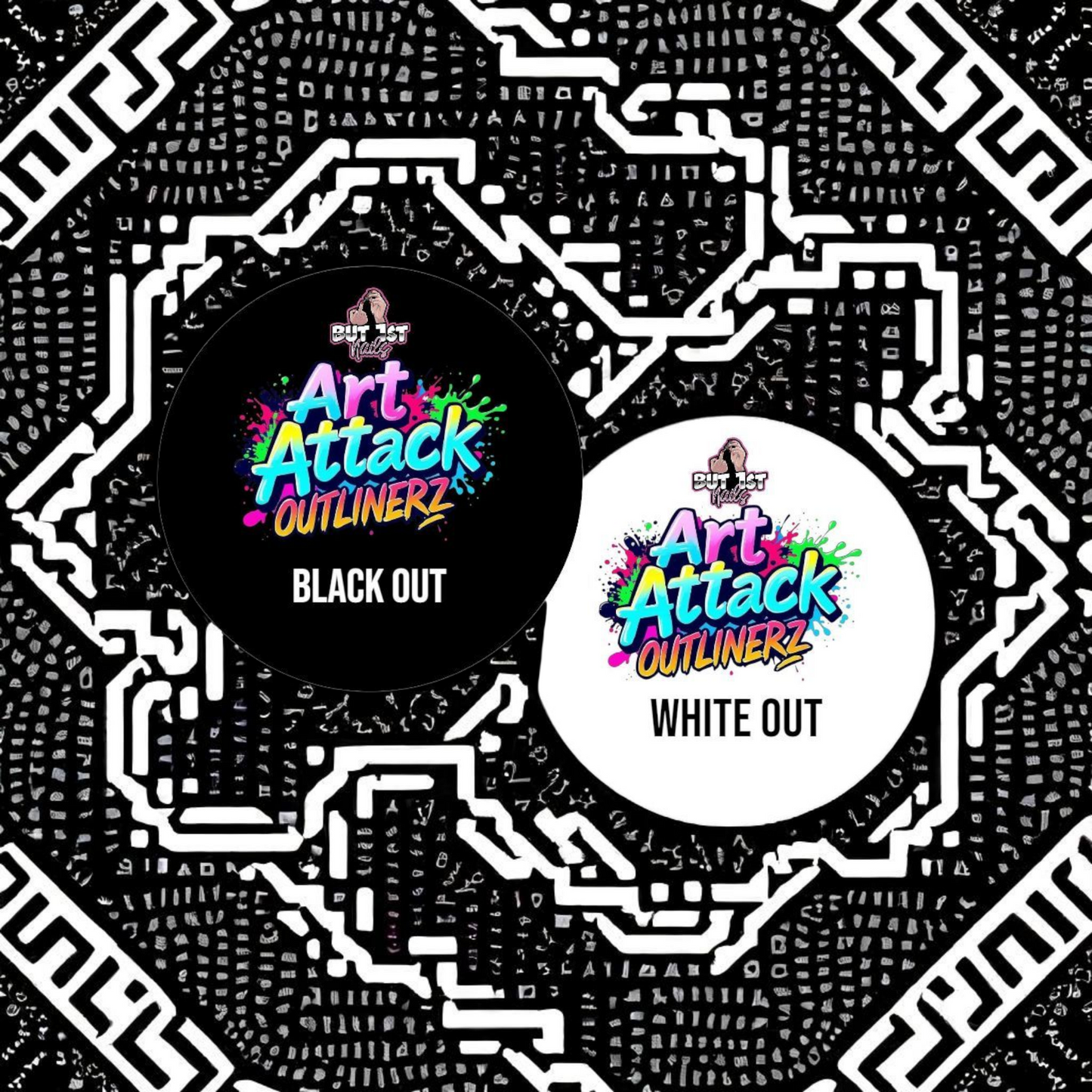 Art Attack OUTLINERZ - 8 ml Black & White Collection