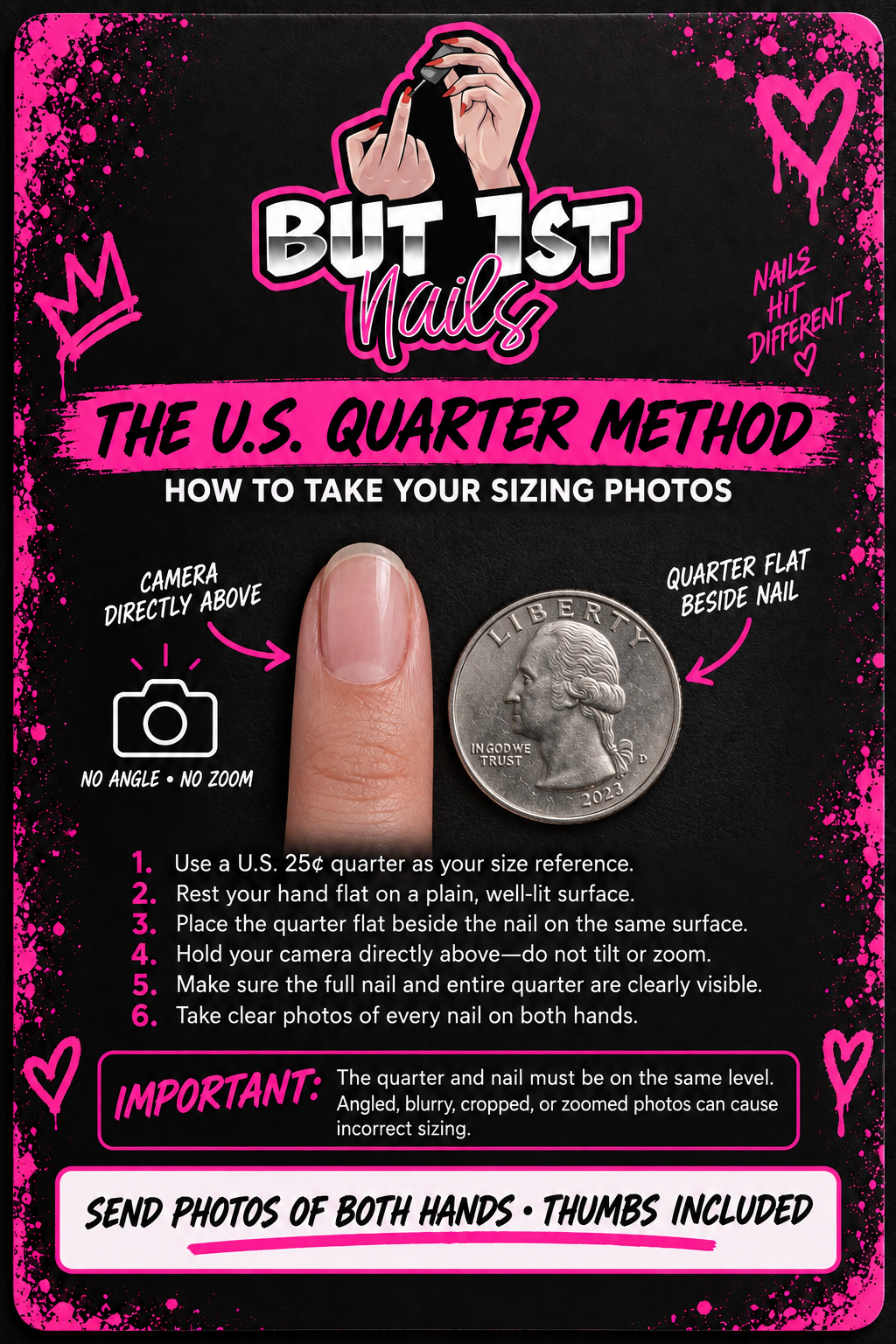Press on nail sizing kit