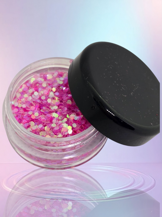 Chunky small Pink iridescent glitter