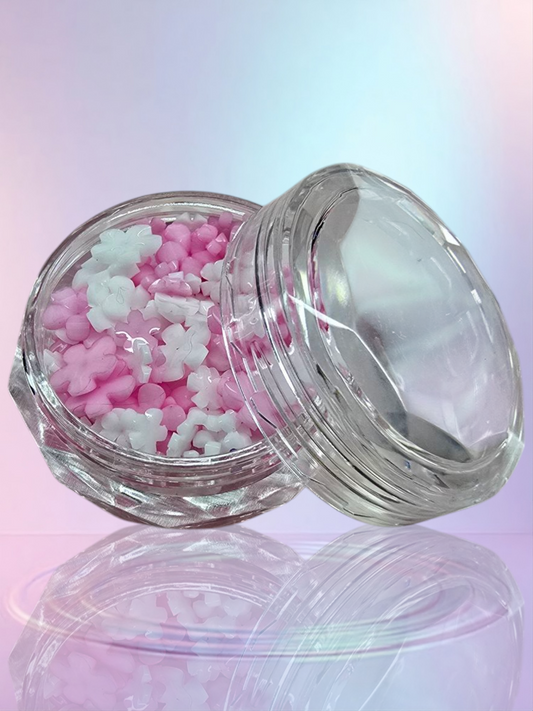 Pink & white Flowers -small jar