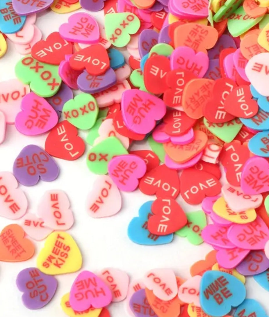 Nailart Jar -Valentines clay hearts
