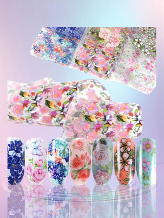 Floral design Nail foils