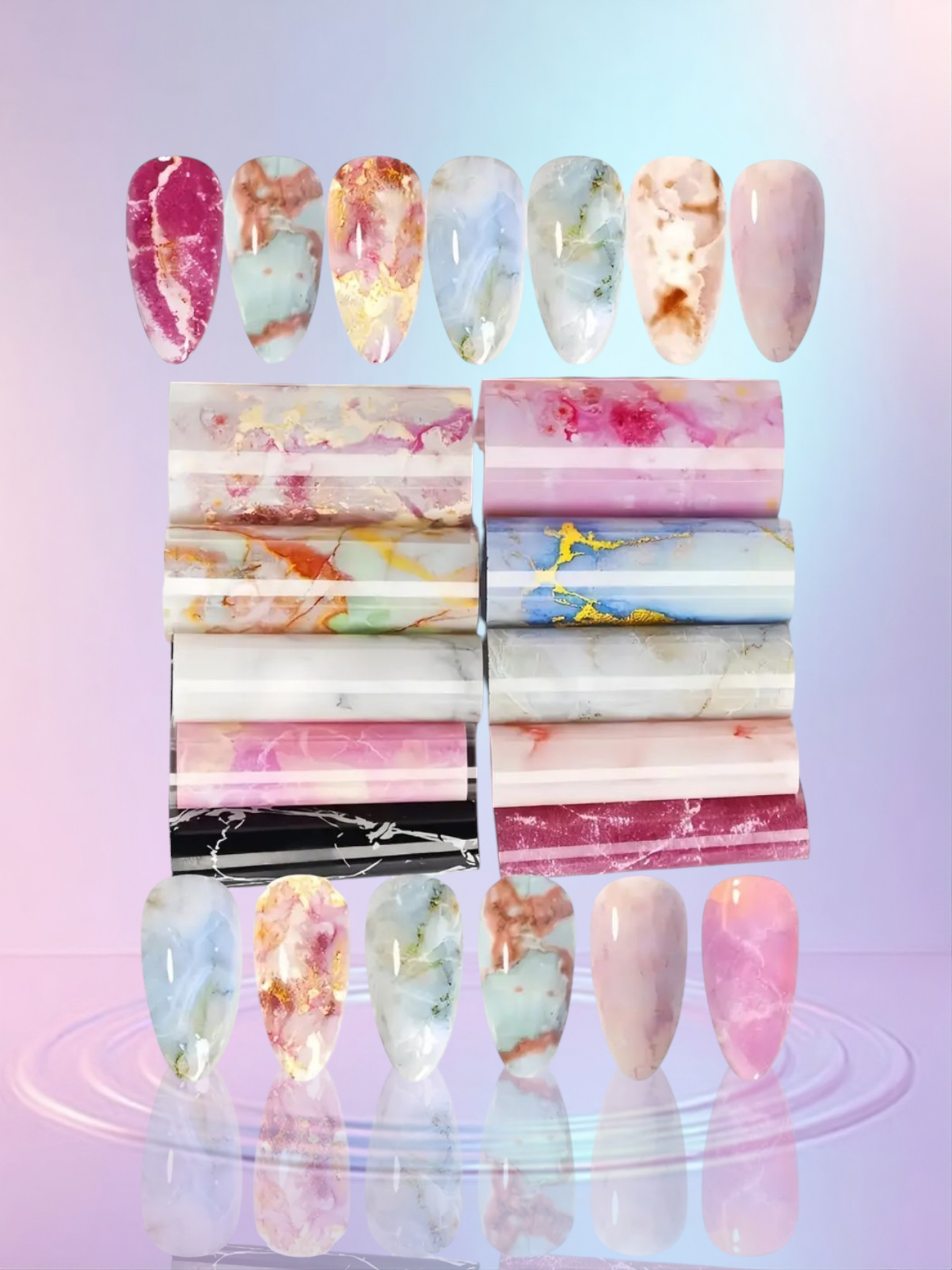Colorful marble Nail foils