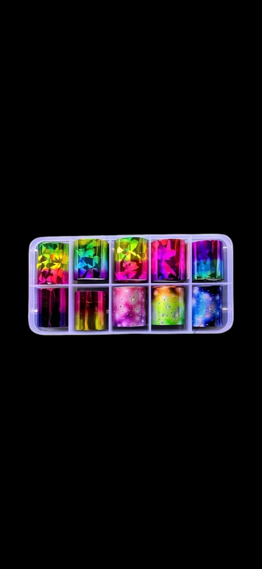 Fantasy glitter nail foils