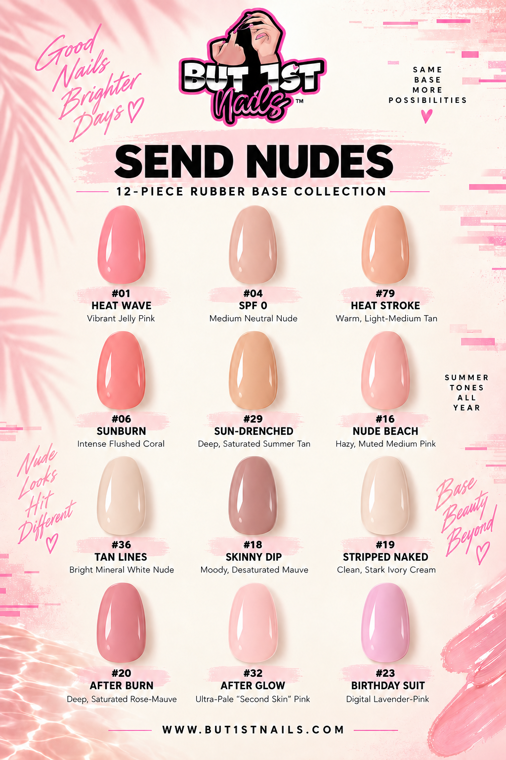 Send Nudes - 12 PC RUBBER BASE GEL collection