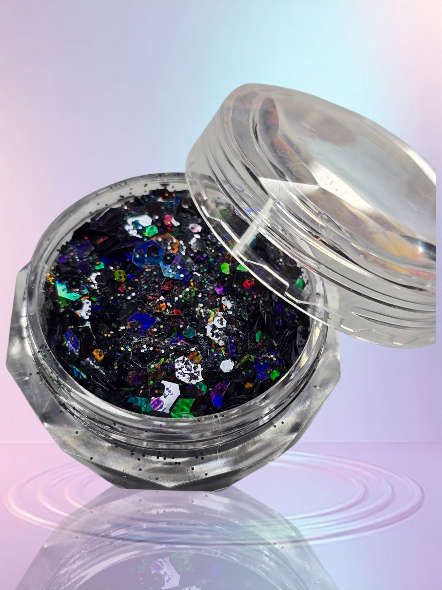 Black Holographic Chunky Glitter