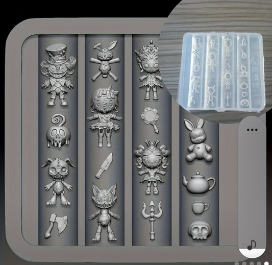 Halloween scary doll Nailrt Mold
