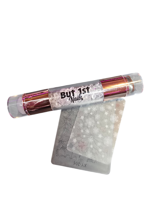 Dual ended Clear Silicone Nail Stamper & Scraper Set