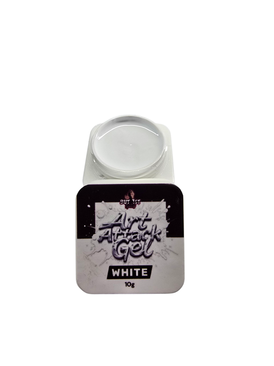 WHITE Art Attack Gel 10g - New & Improved highly pigmented