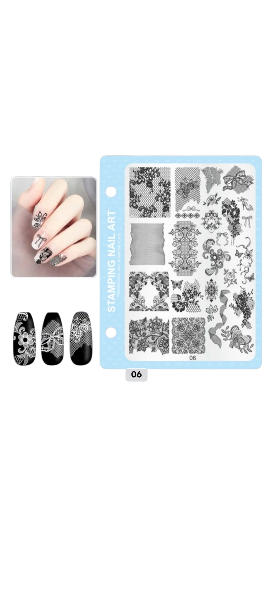 Nail Art Stamping Plate - Lace Patterns