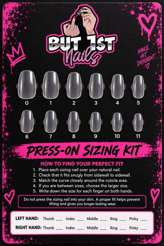 Press on nail sizing kit