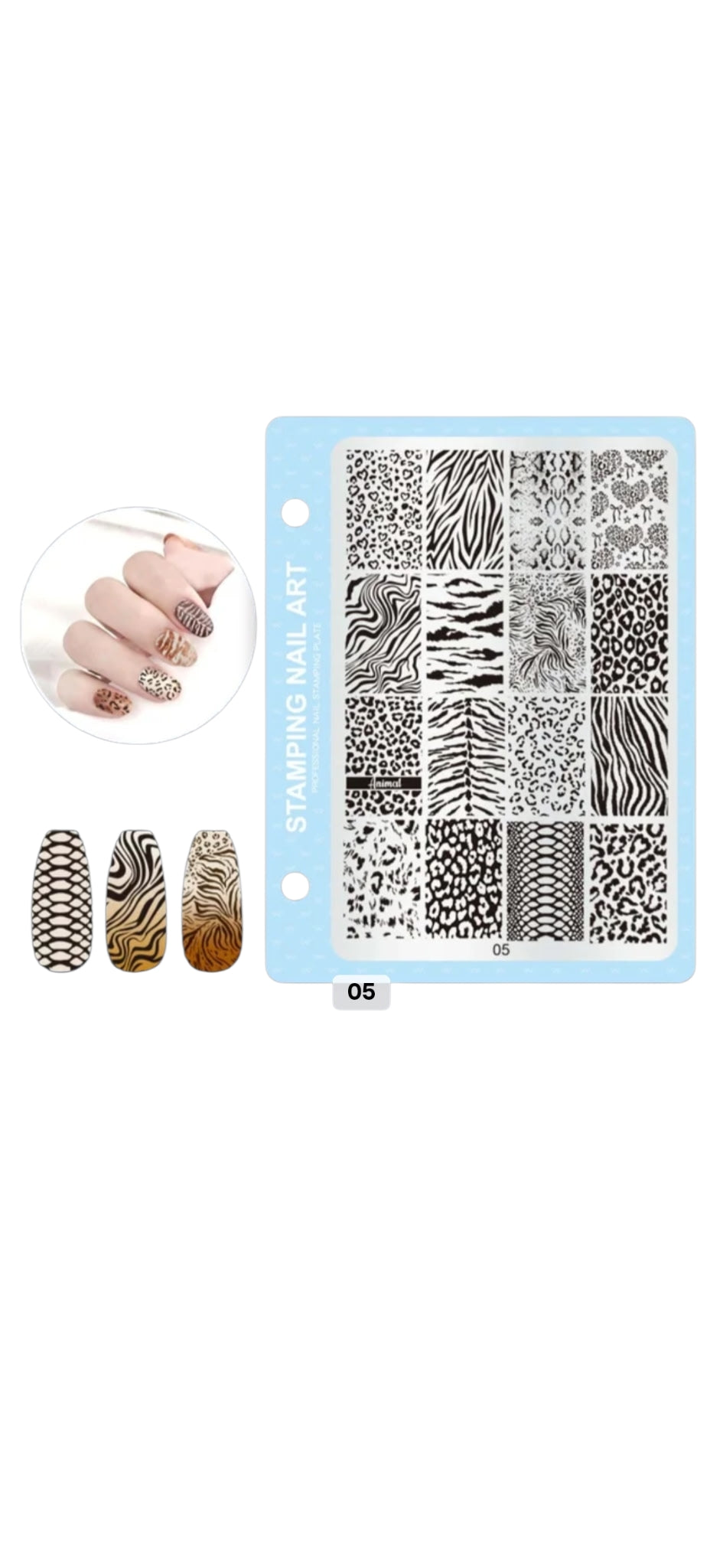 Nail Art Stamping Plate - Animal Print