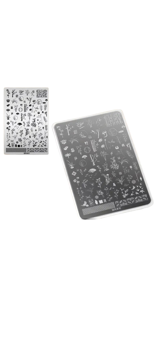 Nail Art Stamping Plate - Botanical Garden