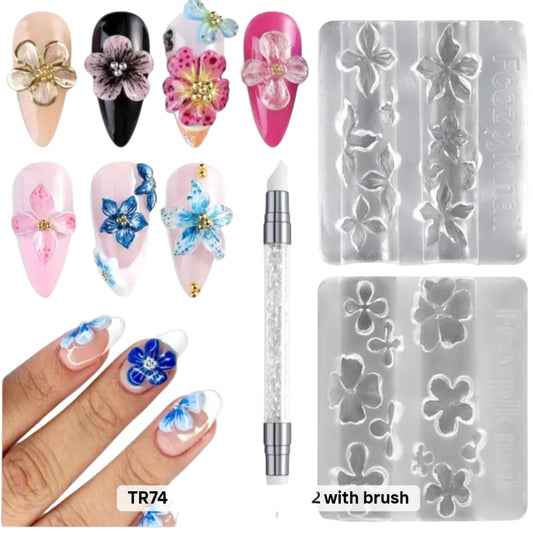 Silicone Nail Art  Molds: Flowers 2