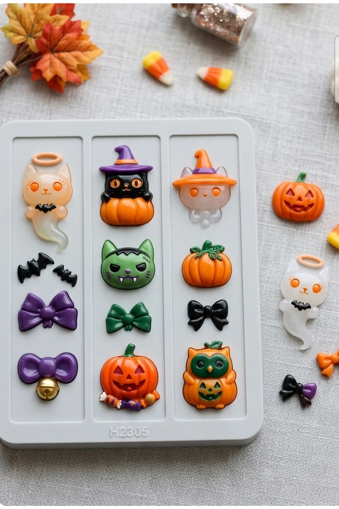 Silicone Nail Art Molds: Halloween Hello Kitty & Friends 2