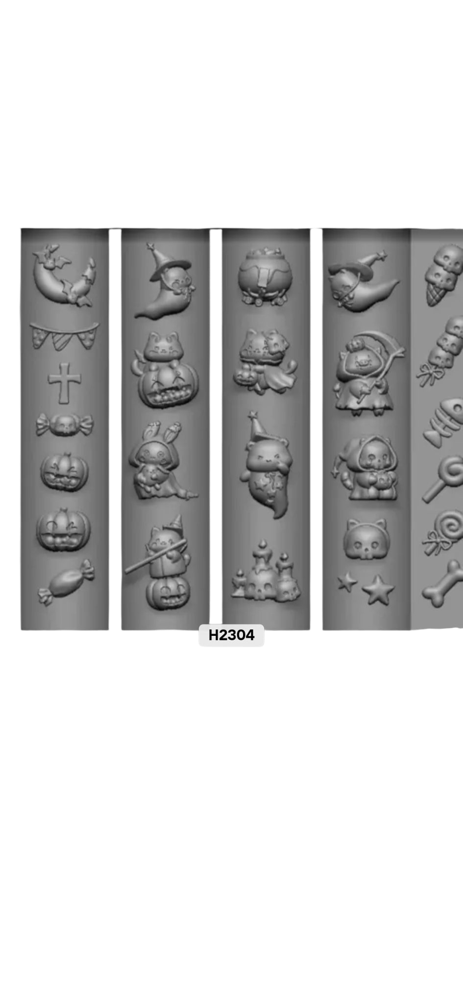 Silicone Nail Art Molds: Halloween Hello Kitty & Friends 3